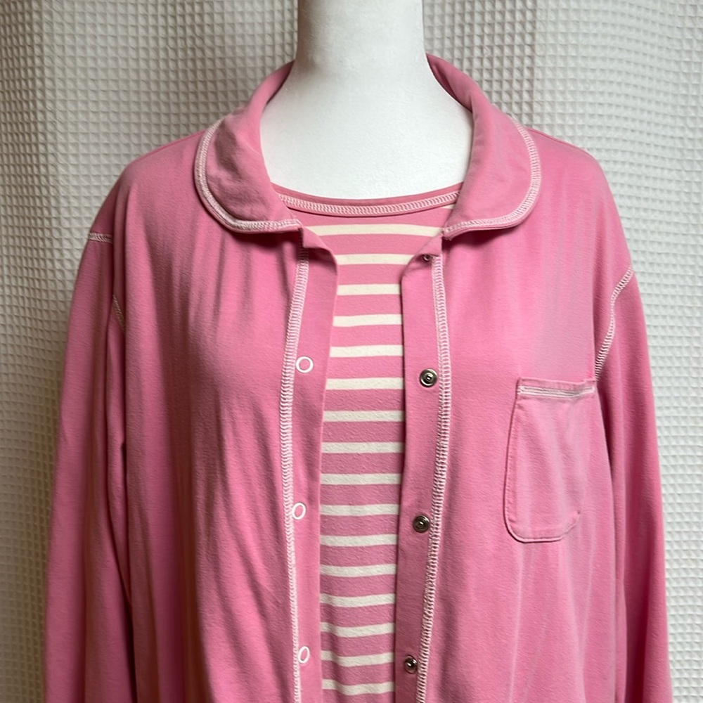 Unbranded Pink Striped Layered-Style Women's Top